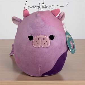 Squishmallows Stasia Purple Cow Plush 8 inch Cheerleader Collectible